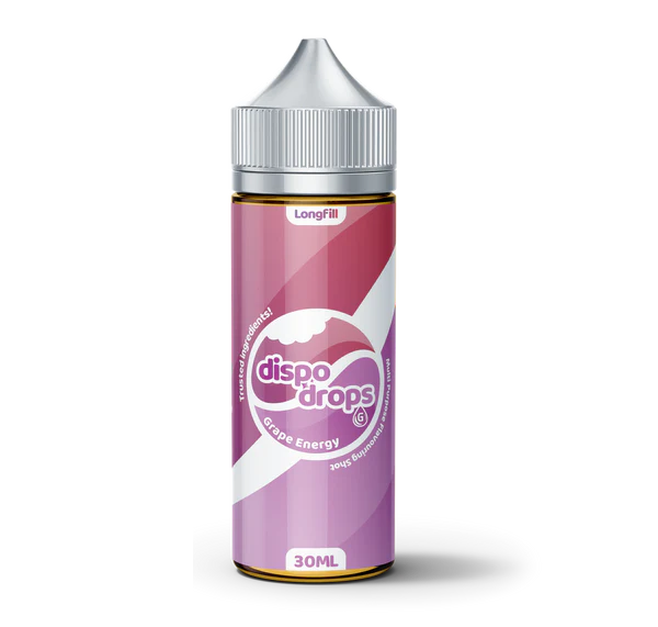DISPO DROPS: GRAPE ENERGY - 120ML LONGFILL - VAPE INN