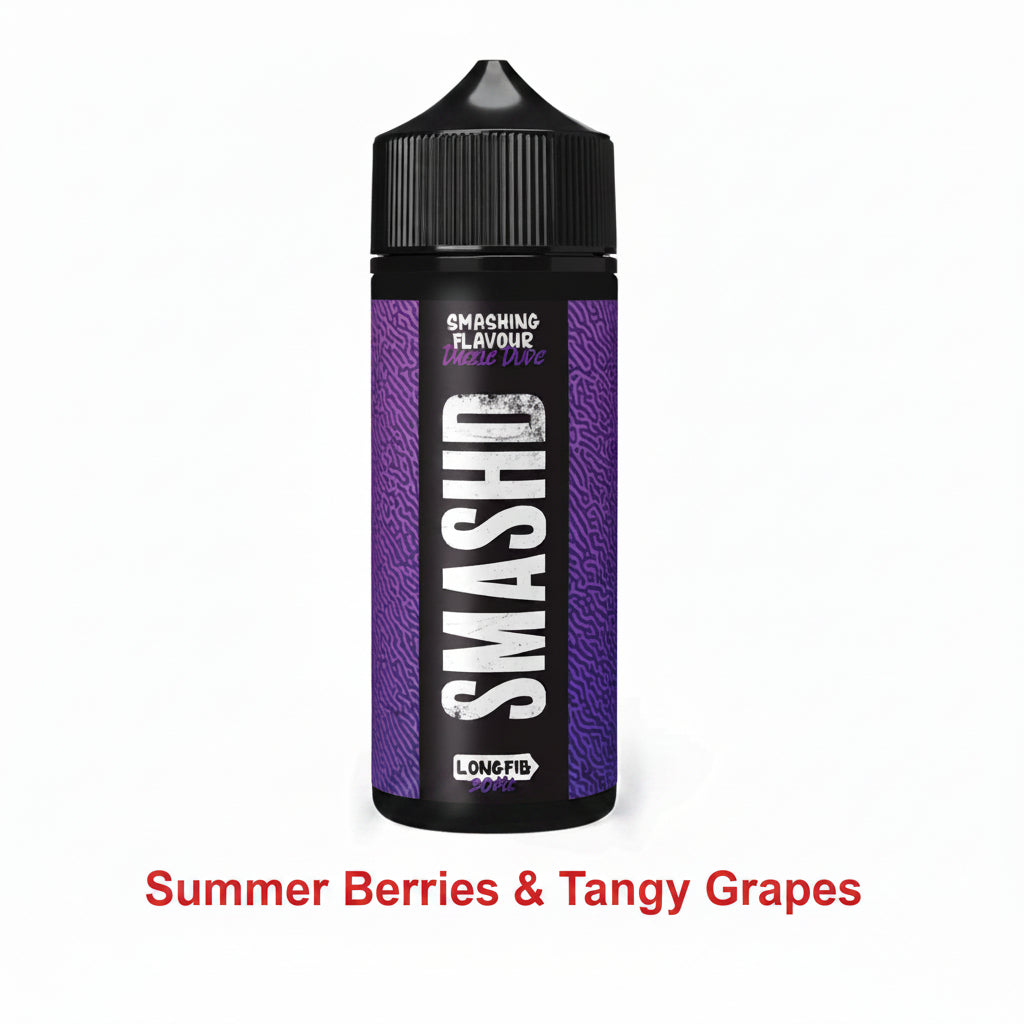 SMASH'D Dazzle Dude 120ml longfill aroma bottle with colorful label and vibrant design for vaping e-liquid flavor.