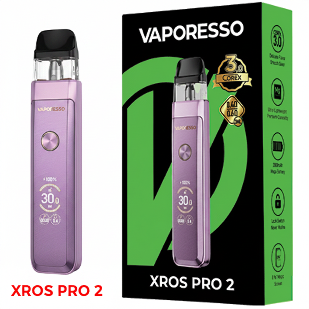 Vaporesso XROS PRO 2 pod system in dawn purple with sleek compact design and replaceable pod for vaping.