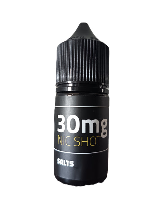 Longfill Salt Nic Shot e-liquid by VG MASTER, 30ml salt nicotine shot for vaping, with clear liquid visible in a small bottle.