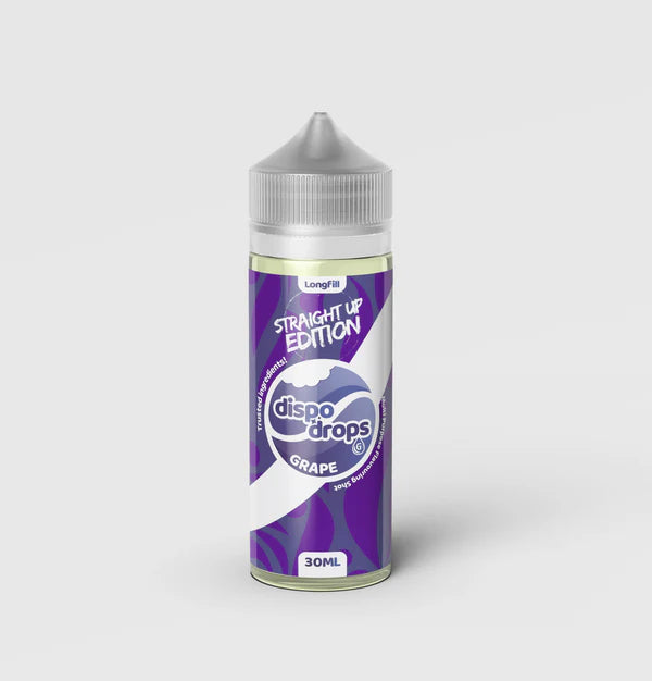 DISPO DROPS: STRAIGHT GRAPE - 120ML LONGFILL - VAPE INN