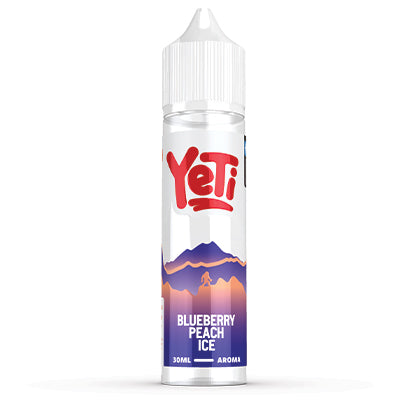YETI Blueberry Peach Ice salt e-liquid 60ml longfill bottle with blueberry, peach, and menthol flavor for vaping.