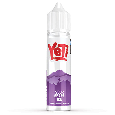 YETI Sour Grape Ice salt nicotine e-liquid in 60ml bottle with vibrant purple and green grape flavor branding.