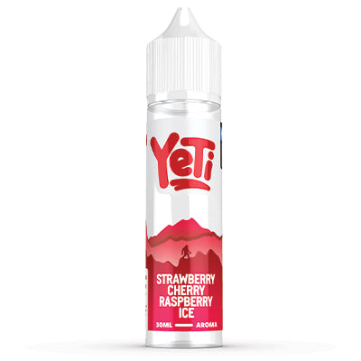 YETI Strawberry Cherry Raspberry Ice salt nicotine e-liquid in 60ml longfill bottle, vibrant fruit flavor, MTL vape juice