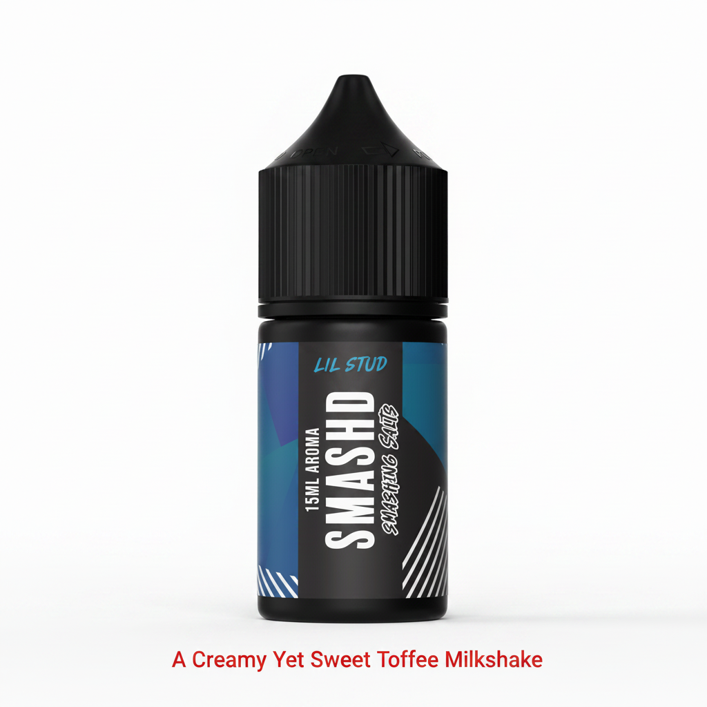SMASH'D Lil STUD Salt Nicotine 30ml Longfill vape bottle with colorful label and cap, designed for vaping e-liquids.
