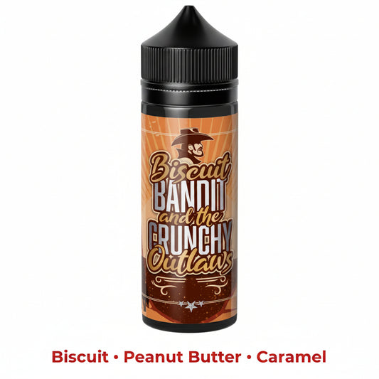 BISCUIT BANDIT 120ml Longfill e-liquid by WIENER VAPE featuring a biscuit flavor with a long-lasting vape experience