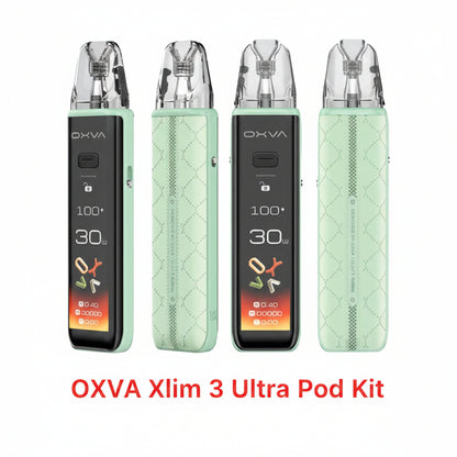 Mint green XLIM 3 Ultra Pod Kit by OXVA, a compact pod system with sleek design and refillable pods.