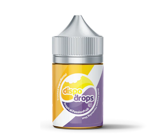 DISPO DROPS: TROPICAL PASSIONFRUIT - SALT/MTL 60ML LONGFILL - VAPE INN
