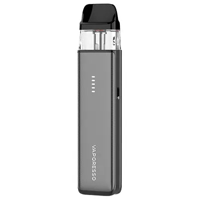 Vaporesso XROS 6 Mini Pod System in titanium black with sleek design and compact size for easy vaping.
