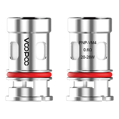 Voopoo PNP replacement coil for vaping, 0.6 ohm, shown in a clear view of the coil with coil details visible.